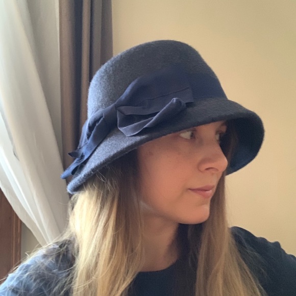 LAST CHANCE GIOVANNIO NEW YORK 100% wool hat navy - Picture 7 of 12